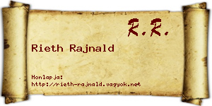 Rieth Rajnald névjegykártya